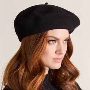 100% wool black beret